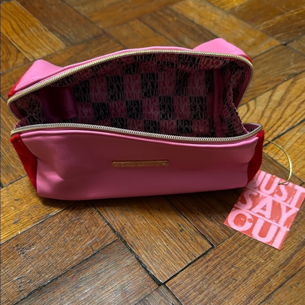 3/$18 Pink and Red Juicy Couture OUI Women's cosmetic Bag with tag